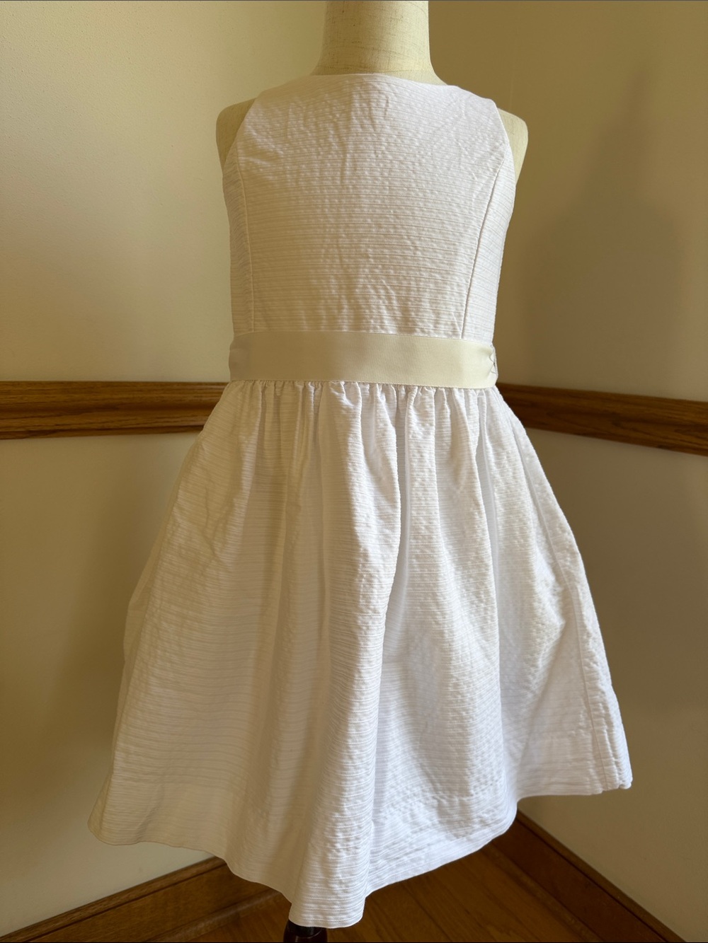 Polo by Ralph Lauren White Textured Sleeveless Party Dress